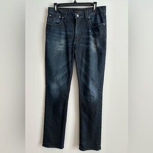 Nudie Men's Thin Finn Nighster Slim Fit Jeans, Dark Blue Wash, Size: 34